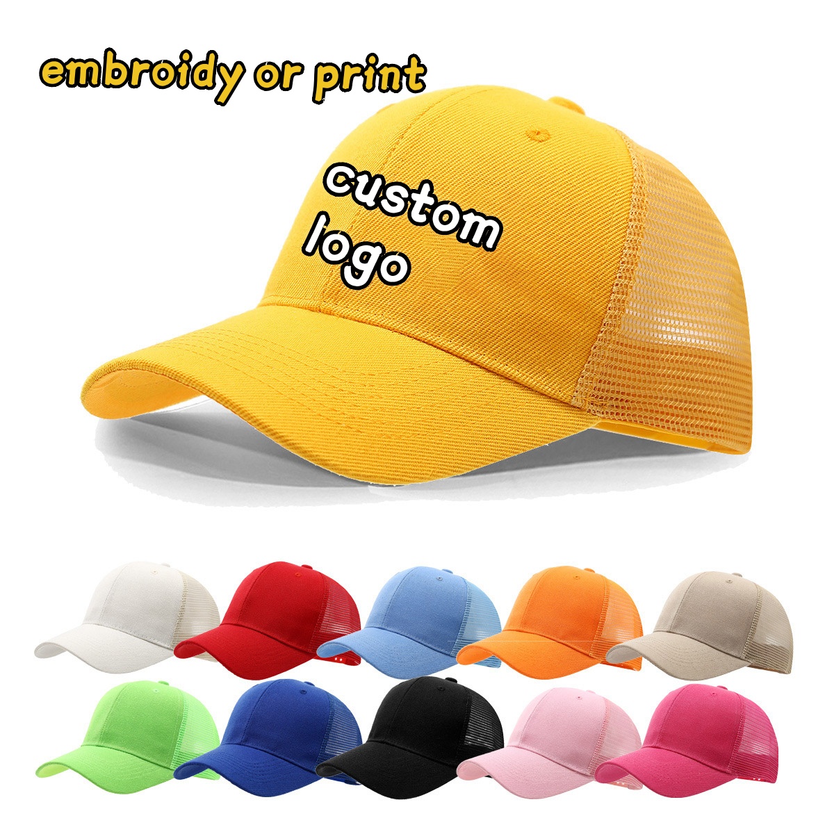 Trucker Cap Mesh - Casquette avec Logo personnalisé, impression brodée,