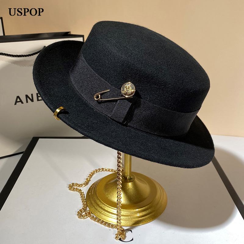 Fedora Hat Wool - USPOP – chapeau d'hiver avec chaîne