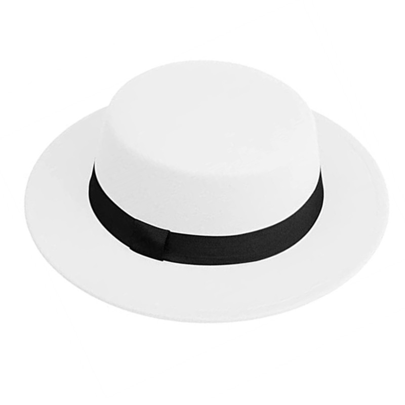 Fedora Hat Wool - Chapeau Fedora blanc unisexe, chapeau à