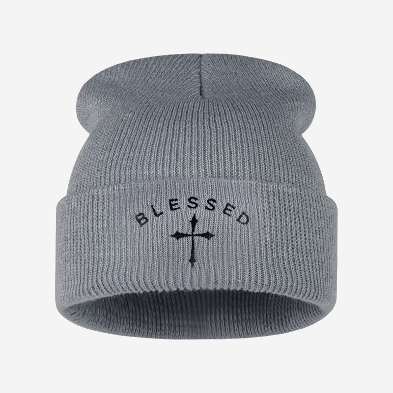 Bonnet brodé Croix Sainte, bon - Beanie Cuffed Knit avis et prix