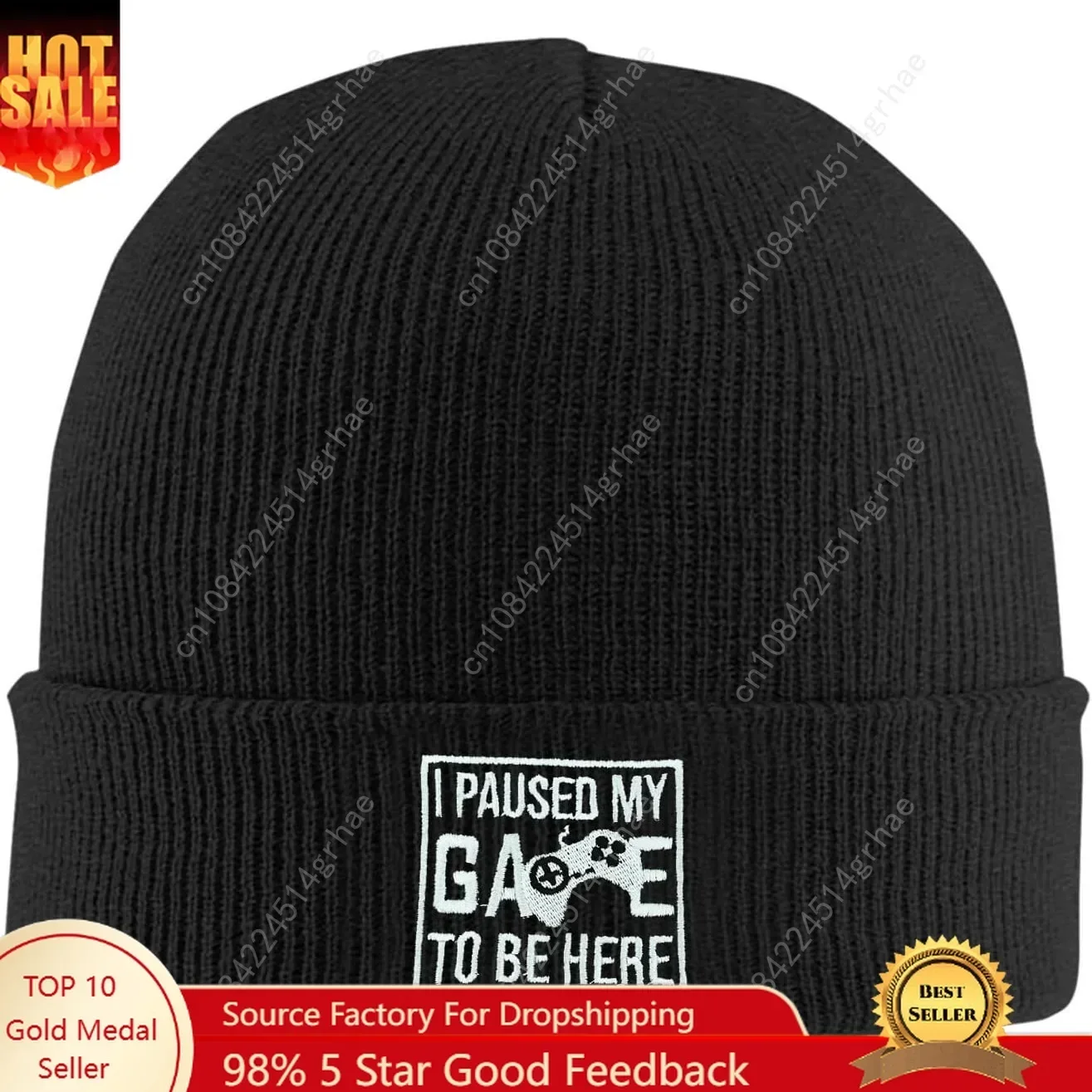 Bonnet brodé motif poisson, ch - Beanie Cuffed Knit avis et prix