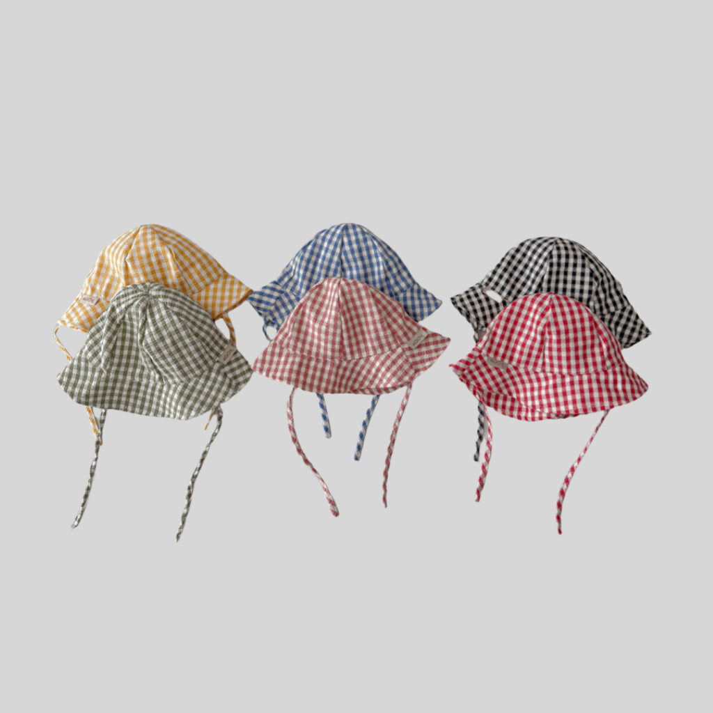 Ins Style Plaid bébé seau chap - Bucket Hat Cotton avis et prix